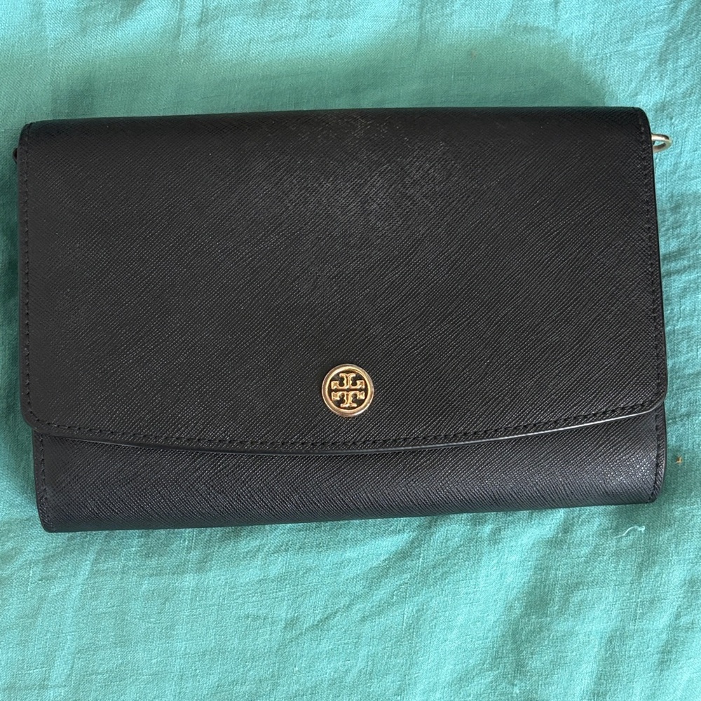 Tory Burch Black Textured Clutch